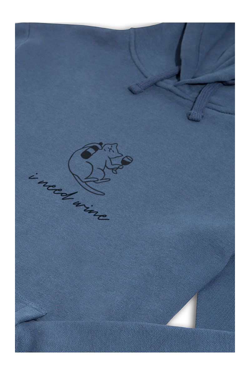 Navy Premium Cotton Cat Design Pullover Hoodie