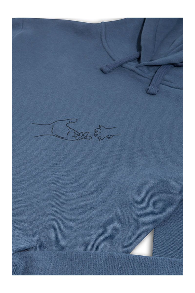 Navy Premium Cotton Cat Design Pullover Hoodie