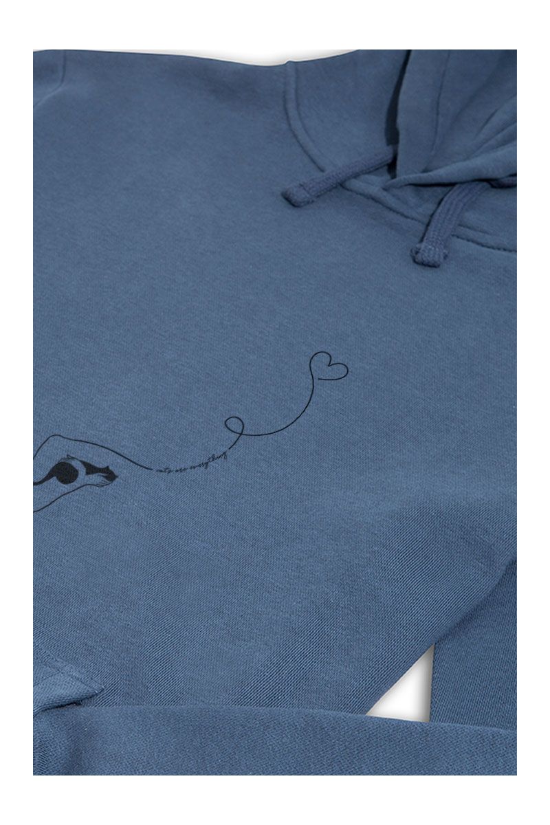 Navy Premium Cotton Cat Design Pullover Hoodie