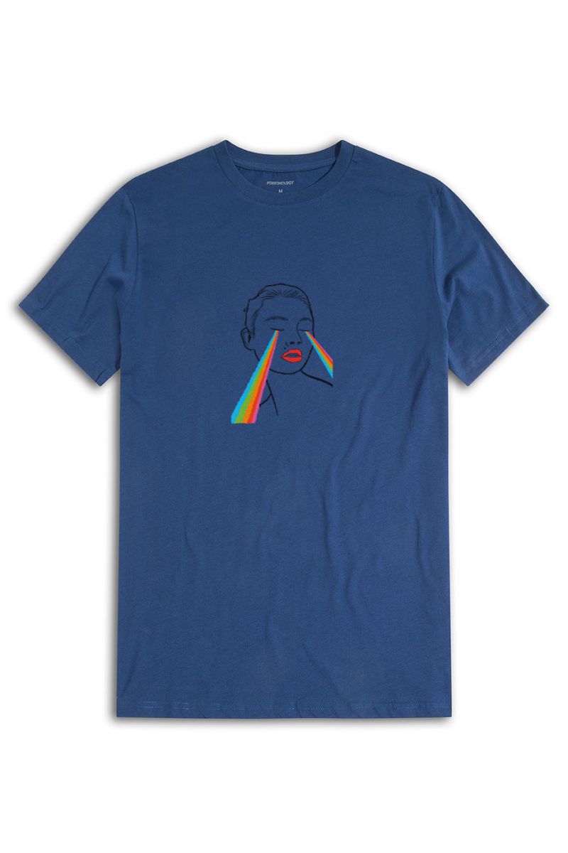 Navy Soft Fabric Happy Pride Design Short Sleeve Tee