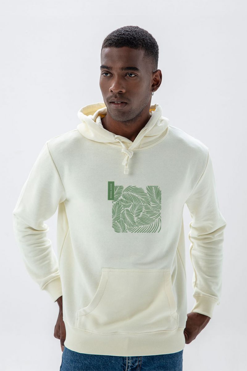 Ecru Premium Cotton Minimal is Chic Design Pullover Hoodie