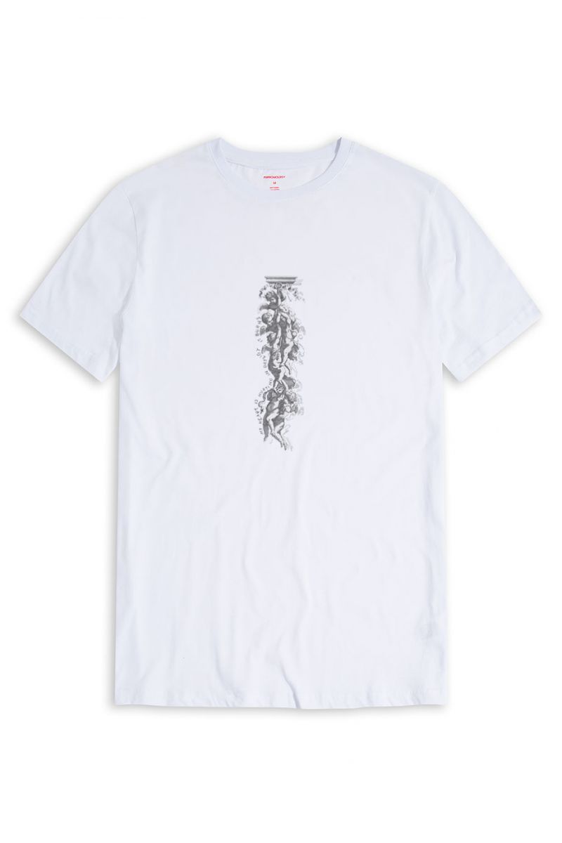 White Soft Fabric Angels Design Short Sleeve Tee