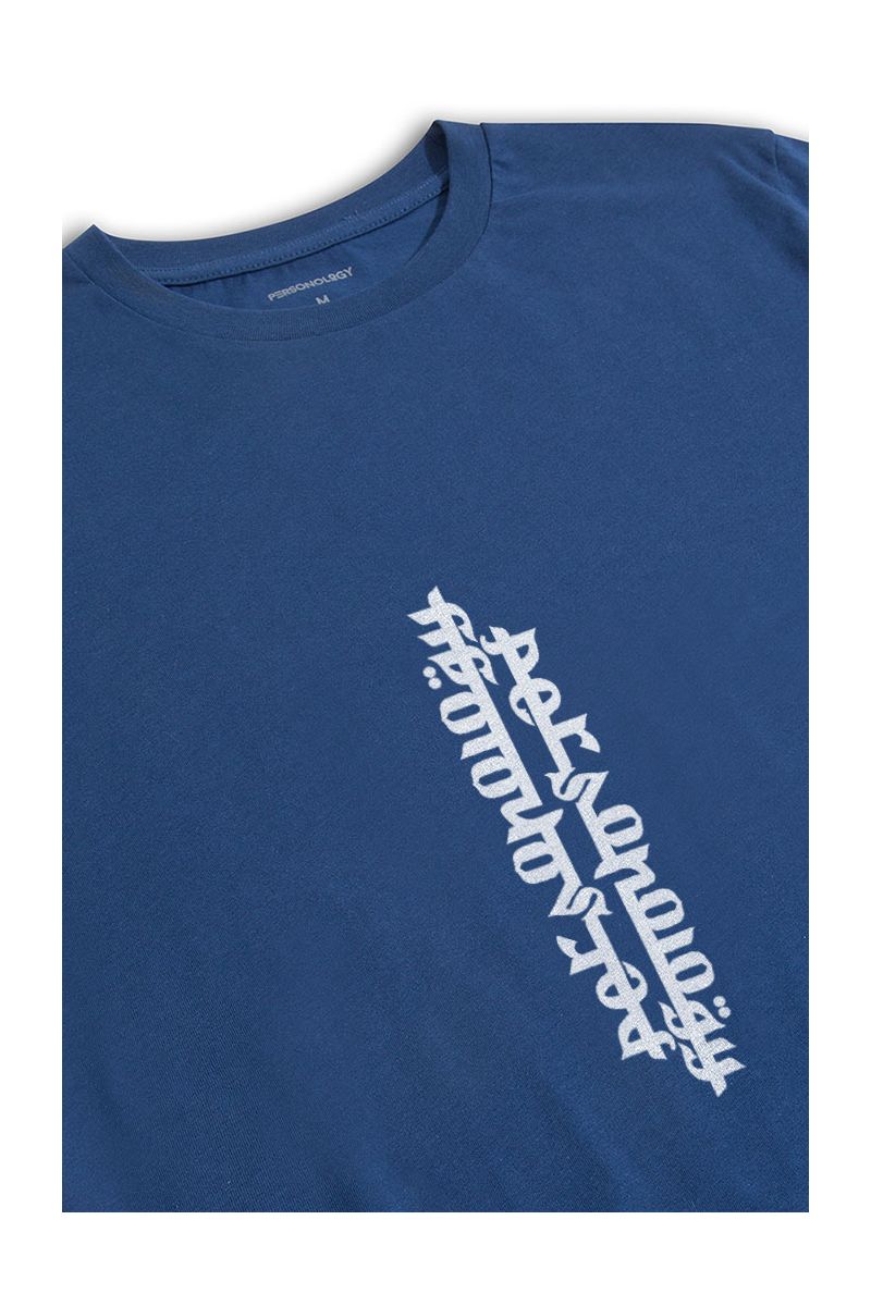 Navy Soft Fabric Back Personology Design Short Sleeve Tee