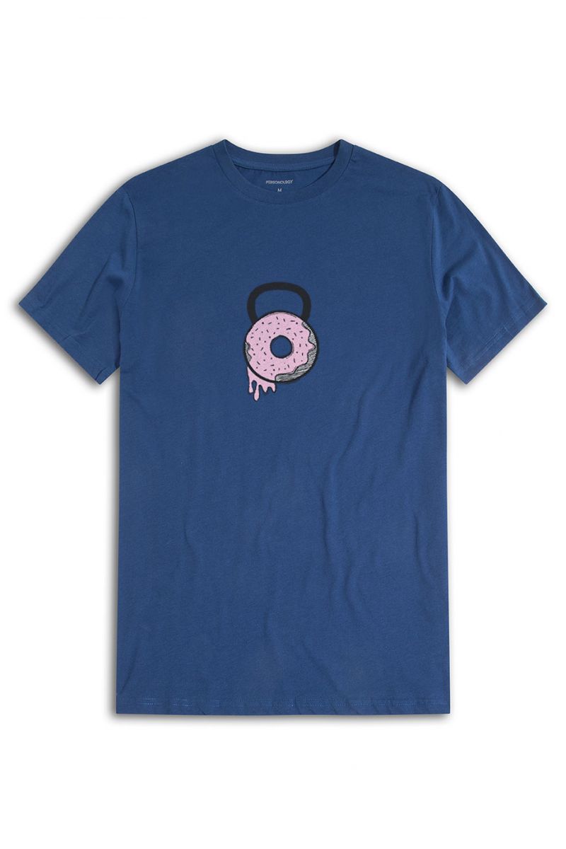 Navy Soft Fabric Caterbely Design Short Sleeve Tee