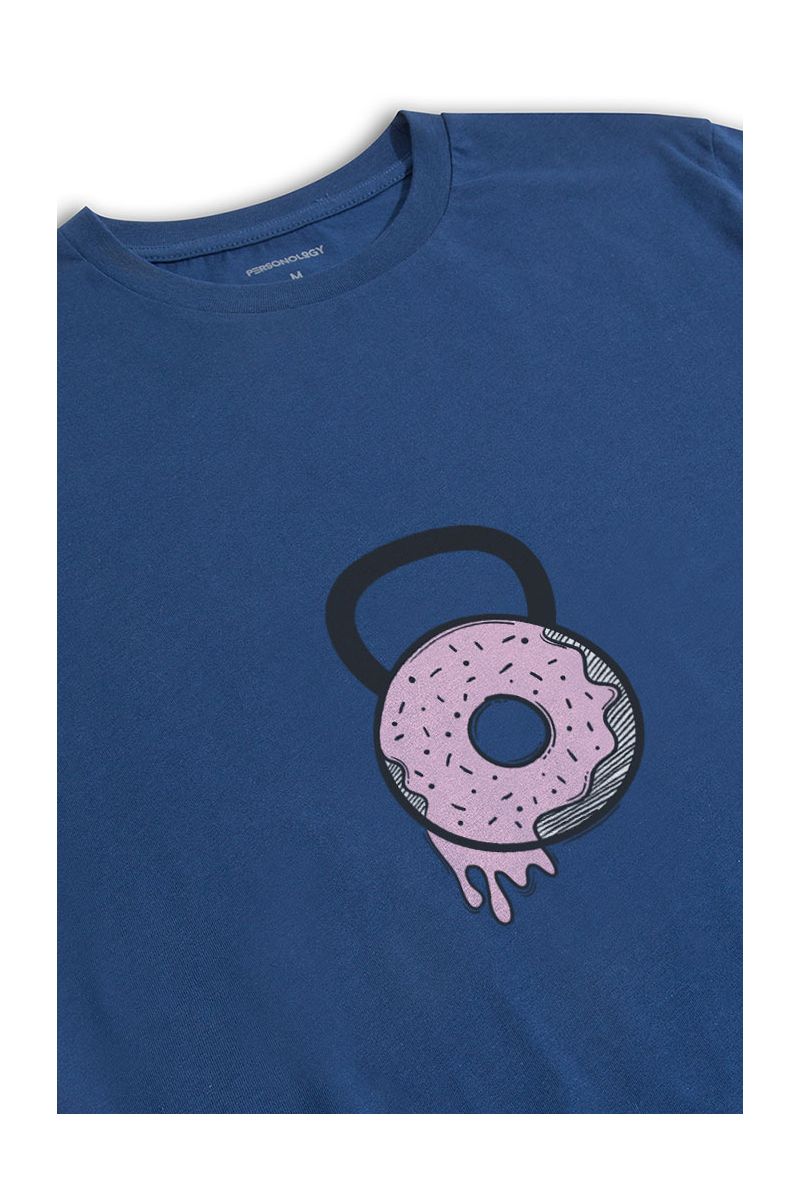Navy Soft Fabric Caterbely Design Short Sleeve Tee