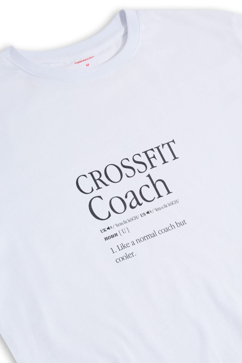 White Soft Fabric Crossfit Coach Design Short Sleeve Tee