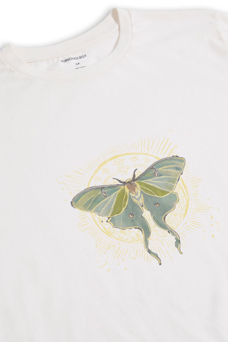 Off White Soft Fabric Delusion Design Short Sleeve Tee
