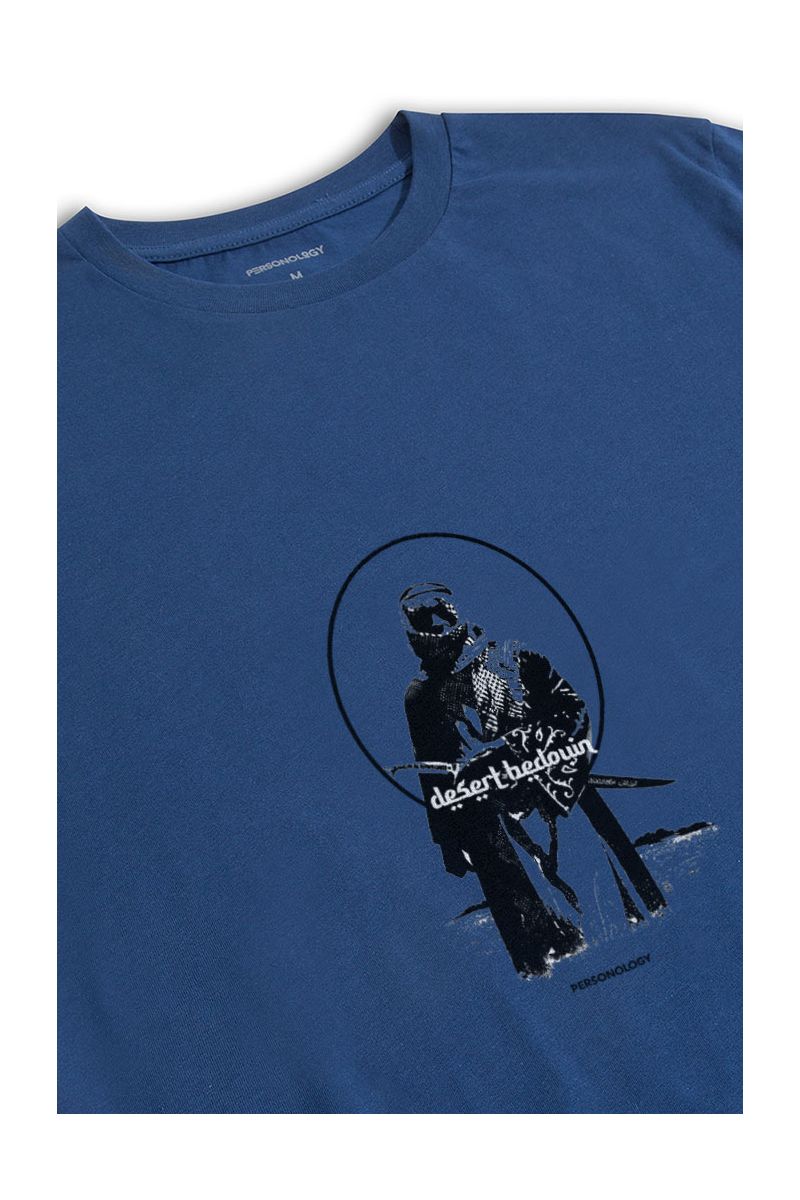 Navy Soft Fabric Desert Bedouin Design Short Sleeve Tee
