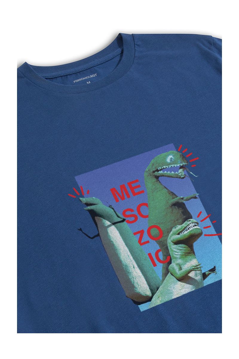 Navy Soft Fabric Dinosaurs Design Short Sleeve Tee