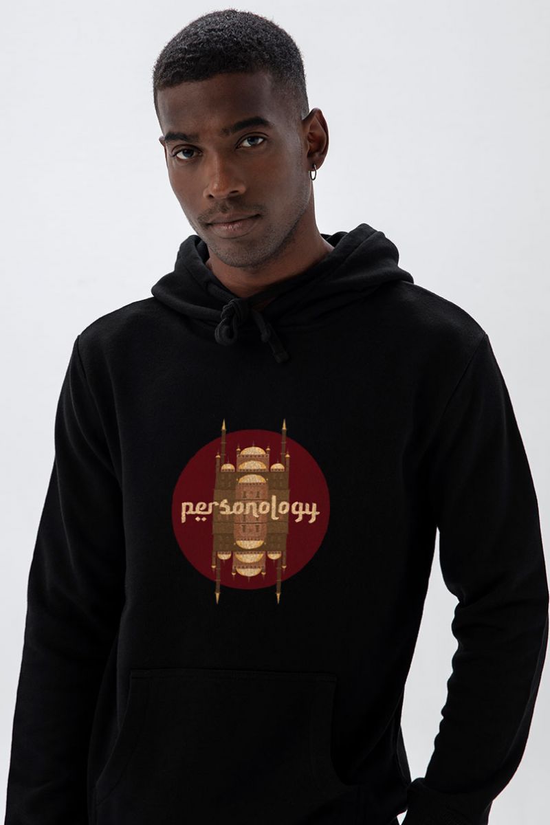 Black Premium Cotton Egypt Design Pullover Hoodie