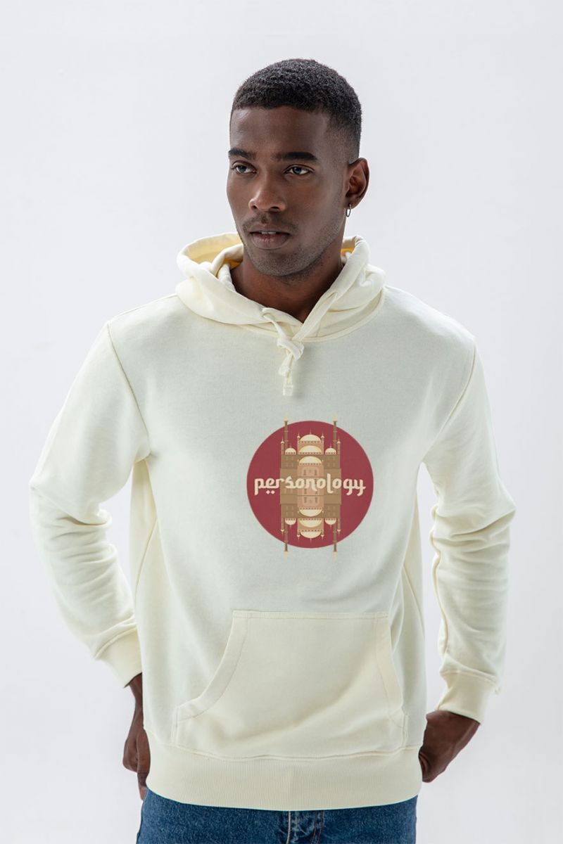 Ecru Premium Cotton Egypt Design Pullover Hoodie