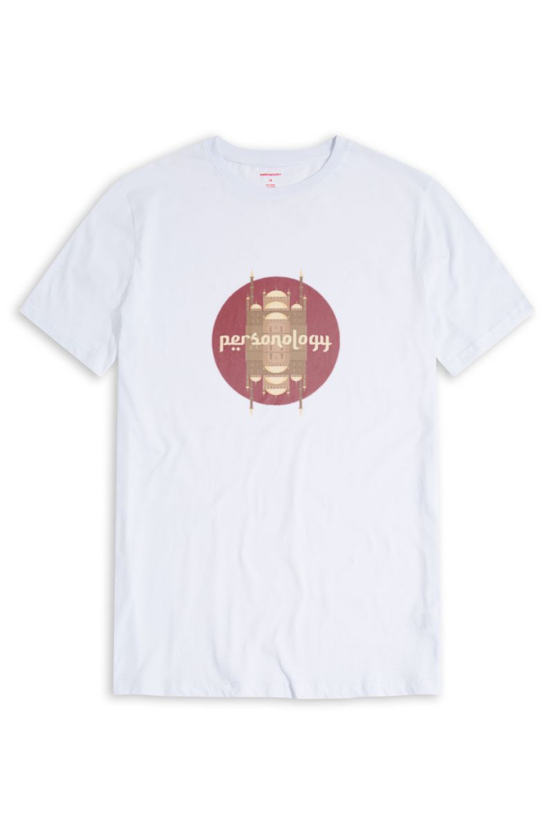 White Soft Fabric Egypt Design Short Sleeve Tee