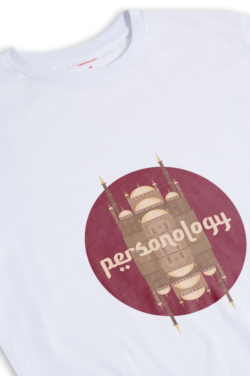 White Soft Fabric Egypt Design Short Sleeve Tee