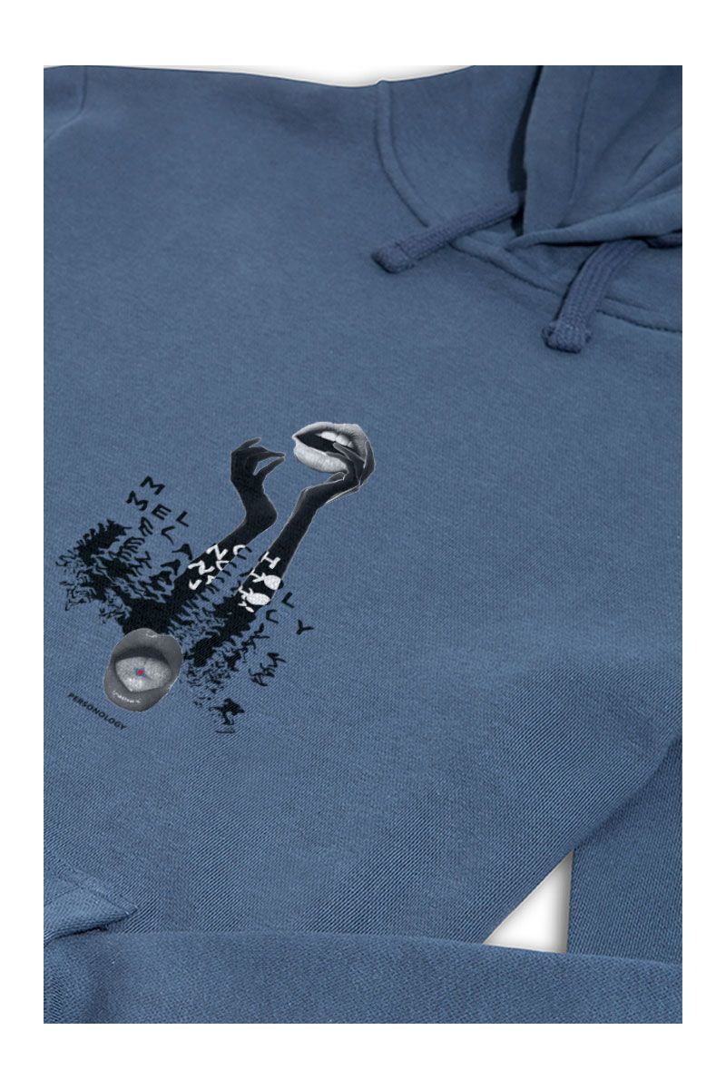 Navy Premium Cotton Melancholy Design Pullover Hoodie