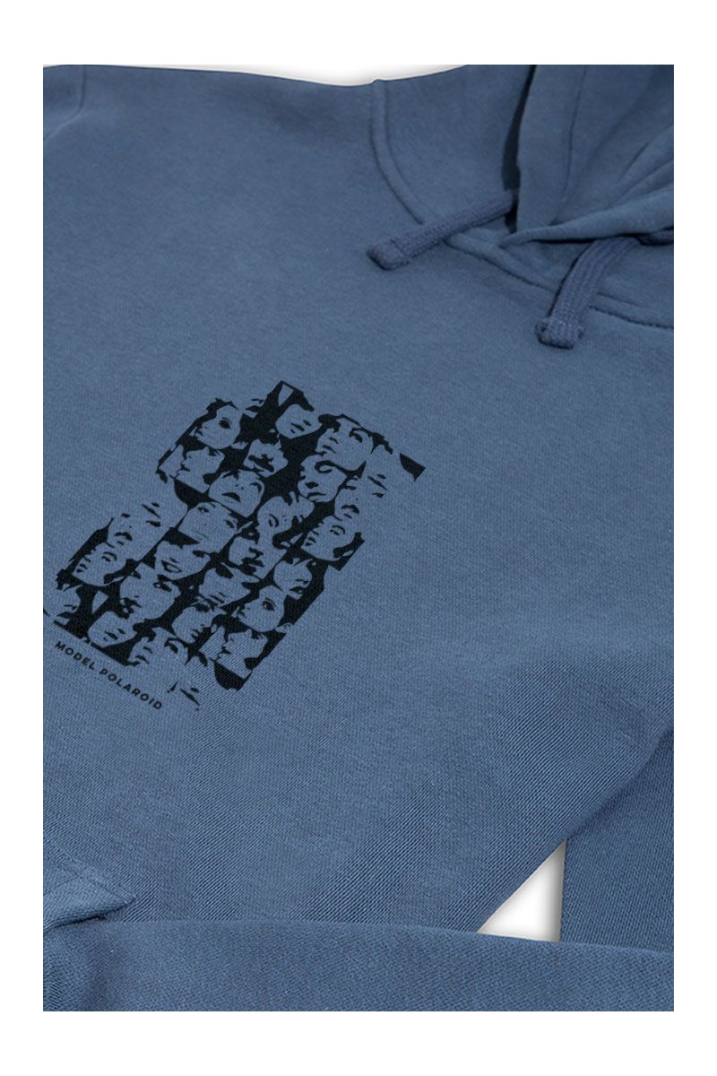 Navy Premium Cotton Model Polaroid Design Pullover Hoodie