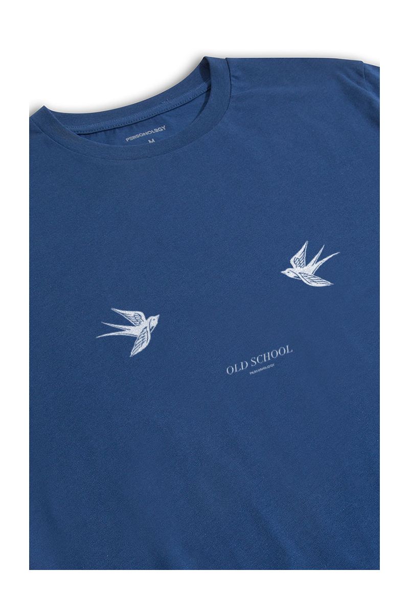 Navy Soft Fabric Old School Design Short Sleeve Tee