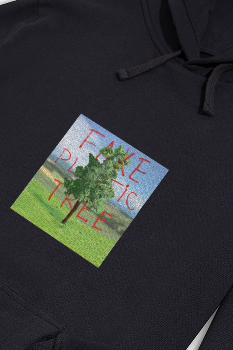 Black Premium Cotton Plastic Tree Design Pullover Hoodie