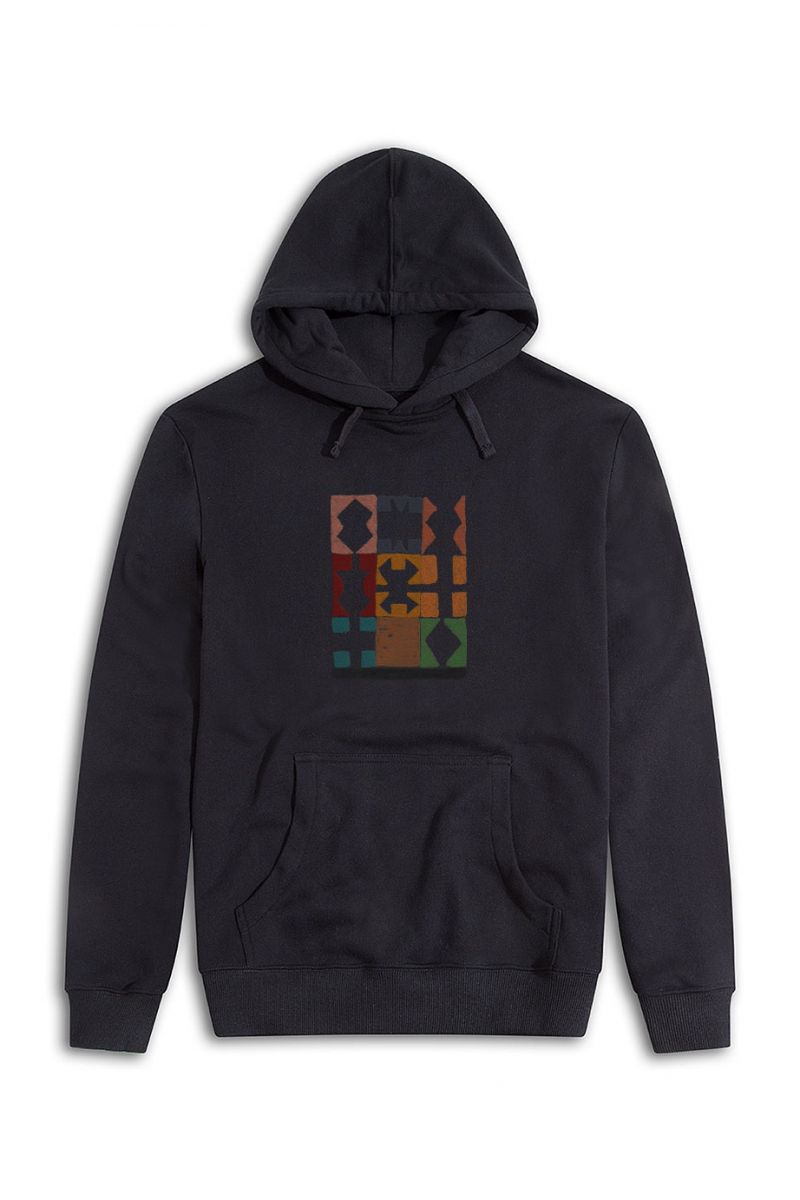 Black Premium Cotton Royal Game of Ur Design Pullover Hoodie