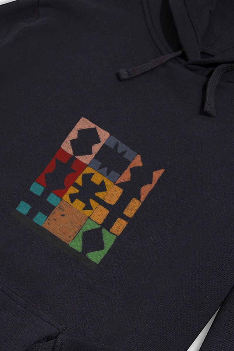 Black Premium Cotton Royal Game of Ur Design Pullover Hoodie