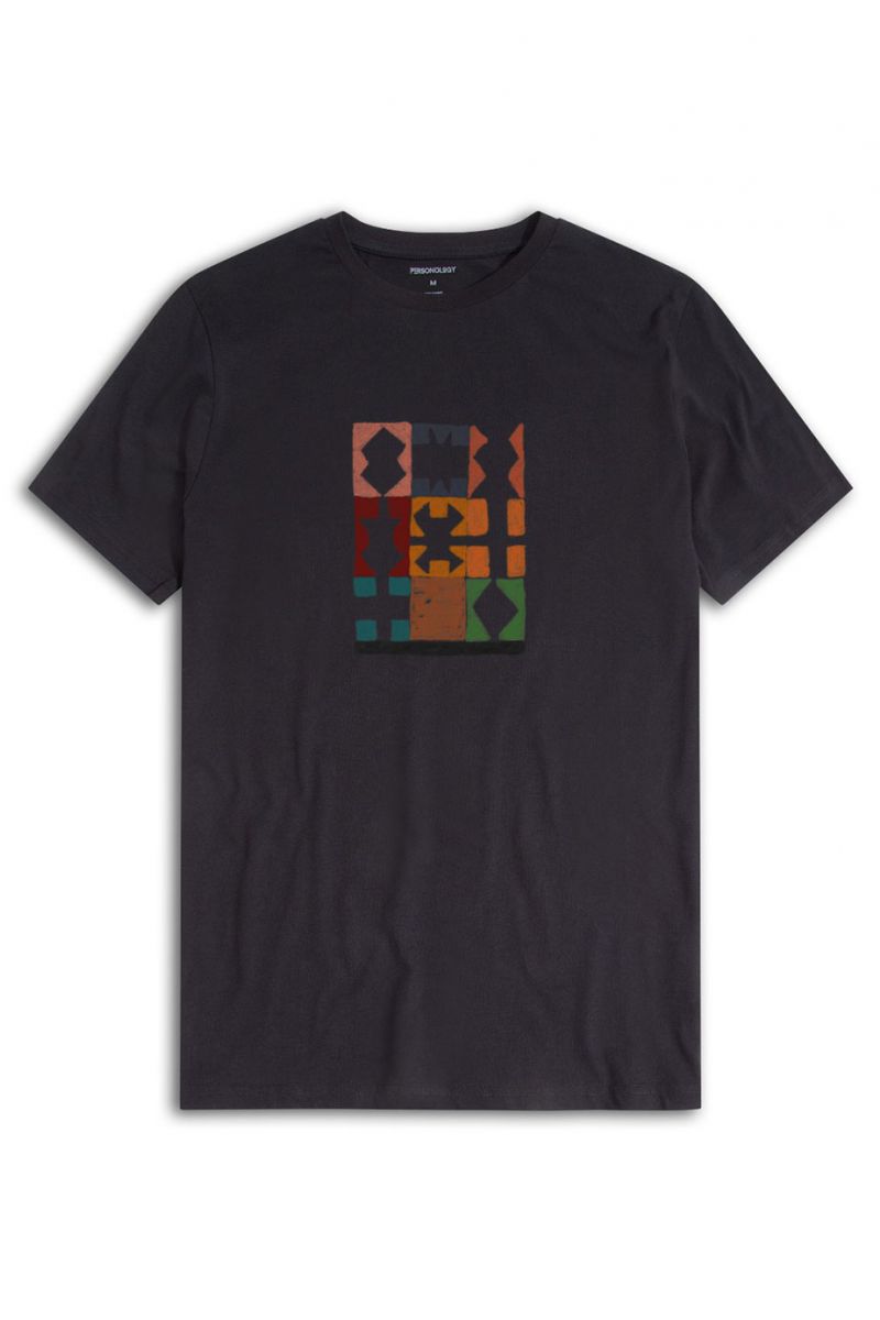 Black Soft Fabric Royal Game of Ur Design Short Sleeve Tee