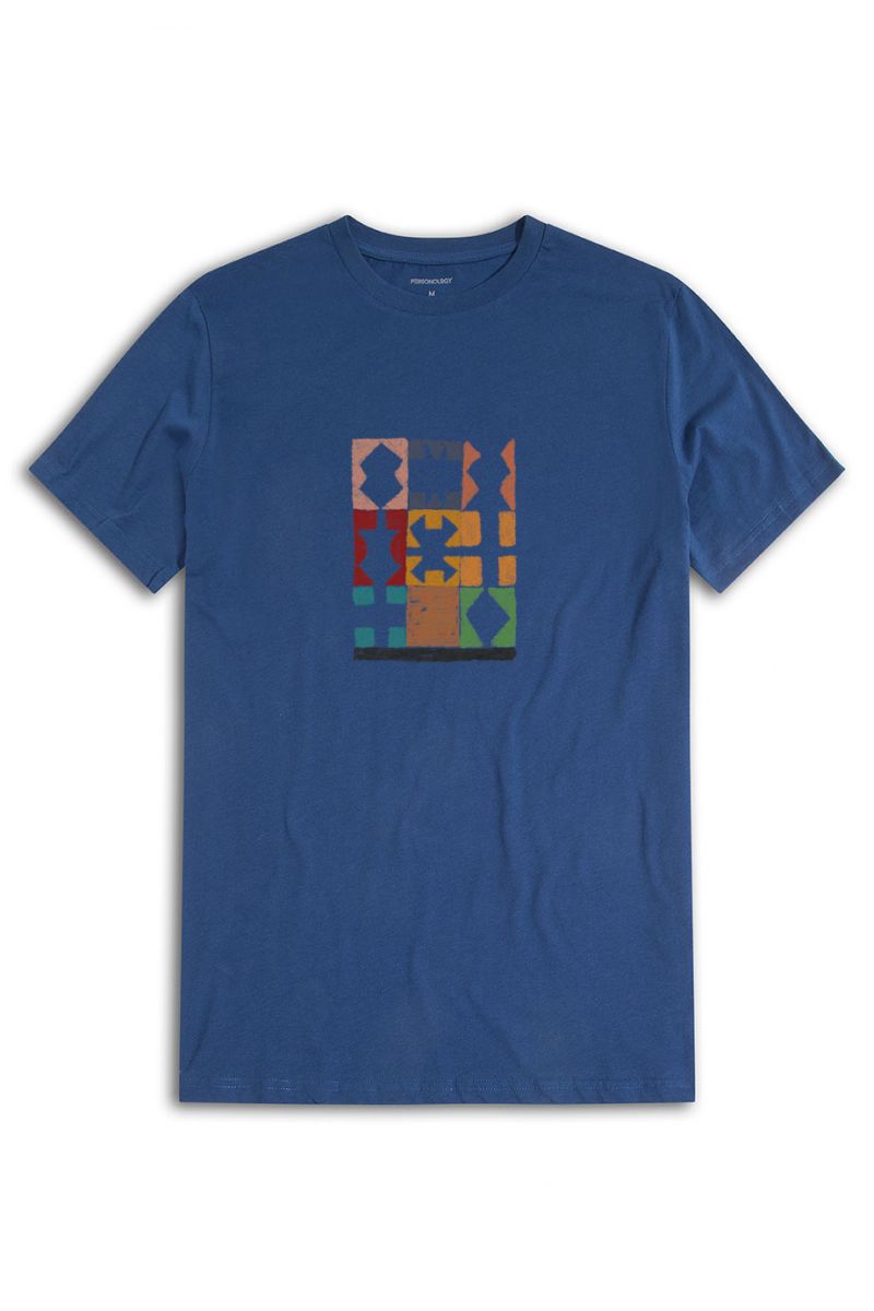Navy Soft Fabric Royal Game of Ur Design Short Sleeve Tee