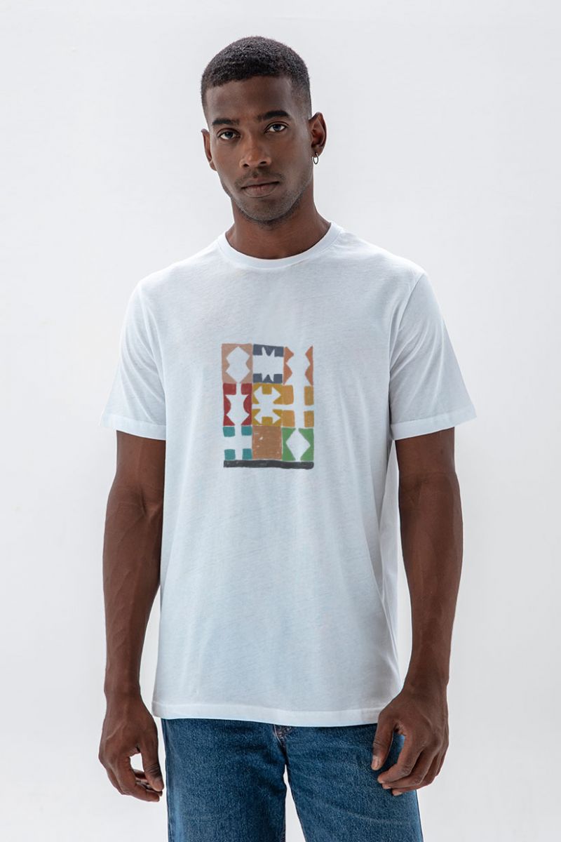 White Soft Fabric Royal Game of Ur Design Short Sleeve Tee