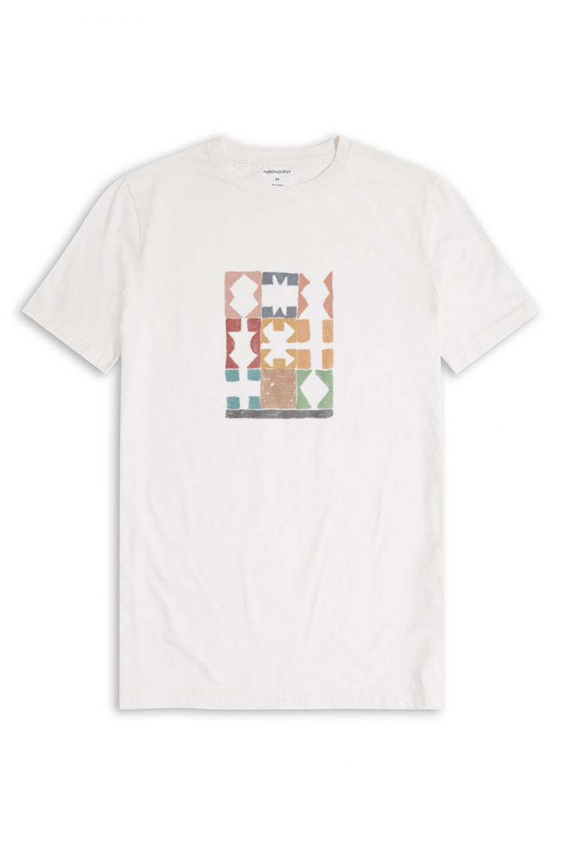 Off White Soft Fabric Royal Game of Ur Design Short Sleeve Tee