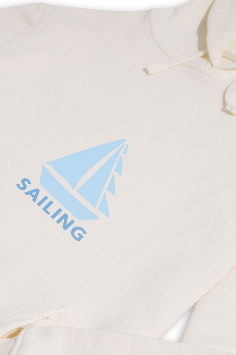 Ecru Premium Cotton Sailing Design Pullover Hoodie