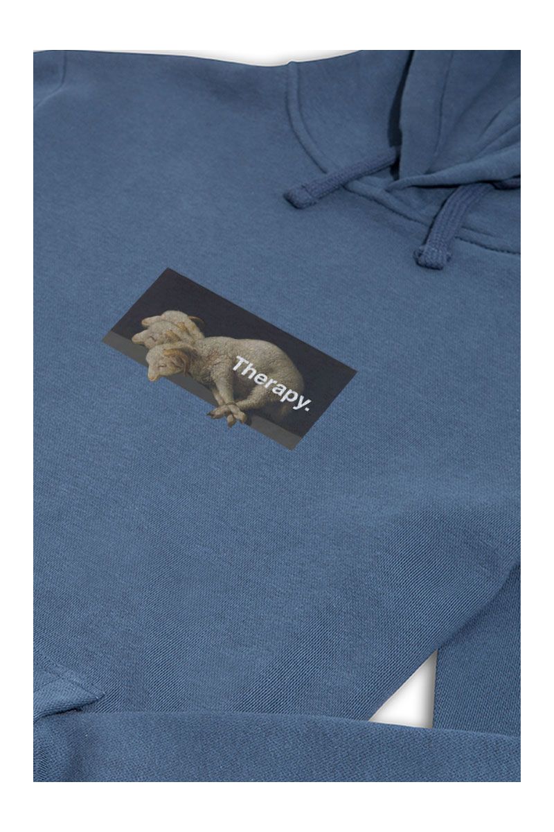 Navy Premium Cotton Therapy Design Pullover Hoodie