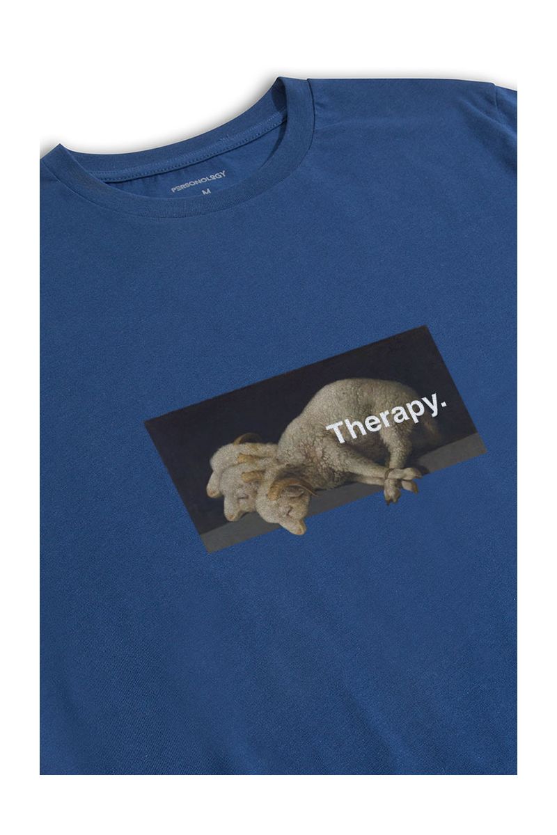 Navy Soft Fabric Therapy Design Short Sleeve Tee