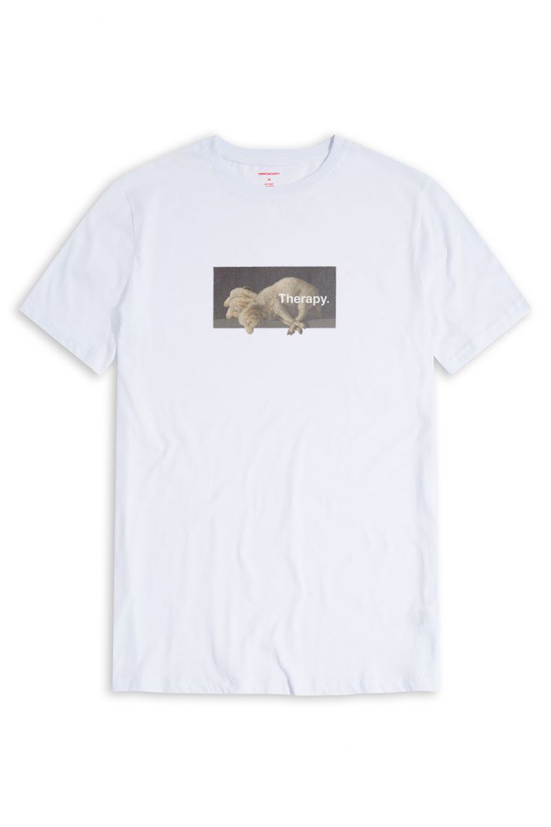 White Soft Fabric Therapy Design Short Sleeve Tee