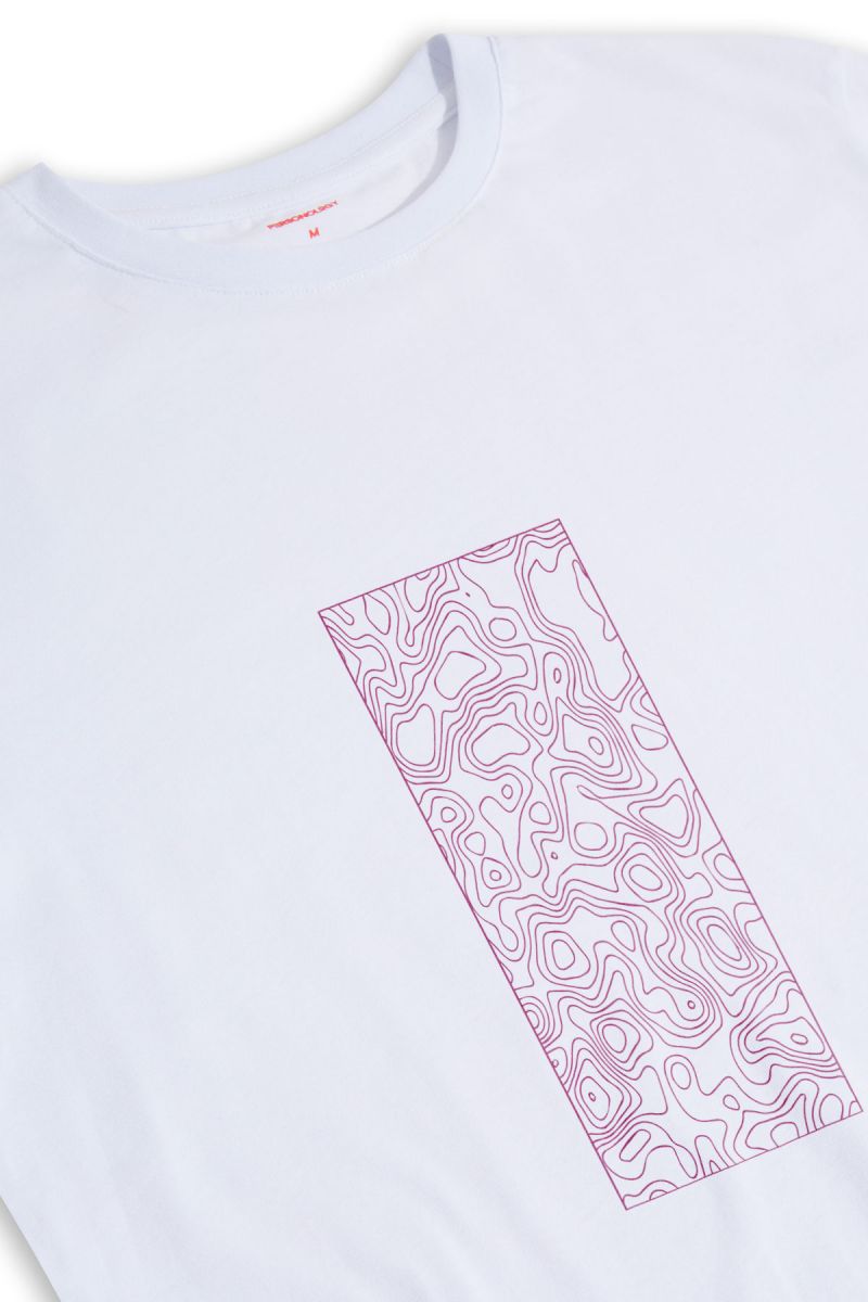 White Soft Fabric Wave Design Short Sleeve Tee