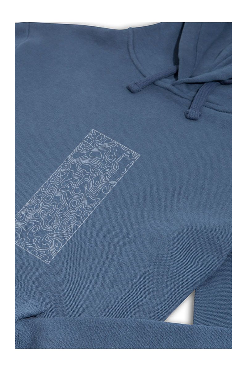 Navy Premium Cotton Wave Design Pullover Hoodie