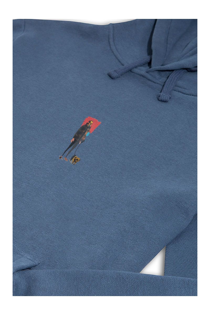 Navy Premium Cotton Brian Design Pullover Hoodie