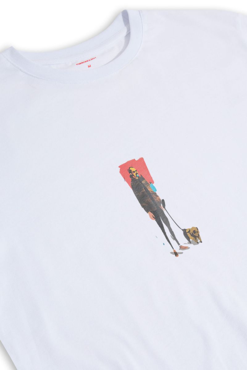 White Soft Fabric Brian Design Short Sleeve Tee