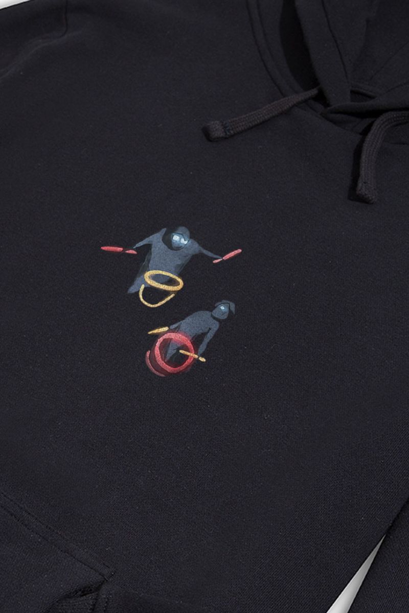 Black Premium Cotton Bug Design Pullover Hoodie
