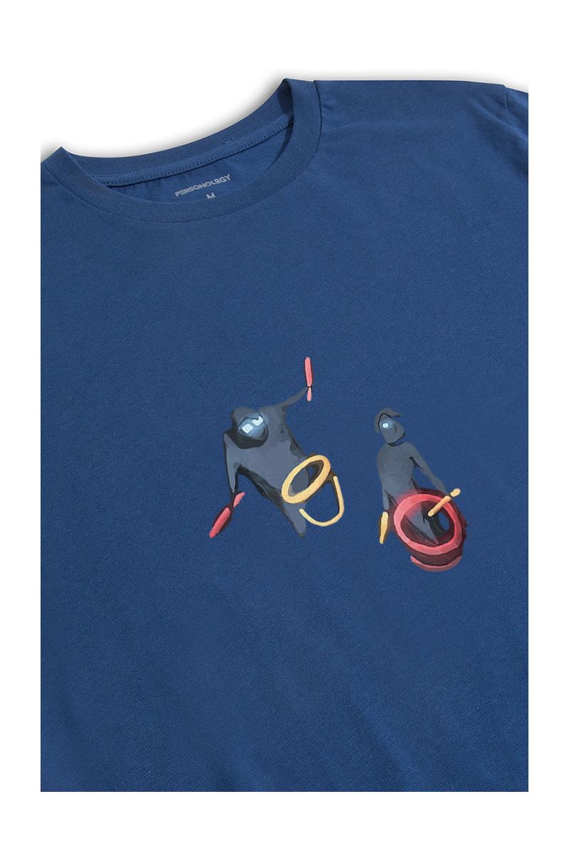 Navy Soft Fabric Bug Design Short Sleeve Tee