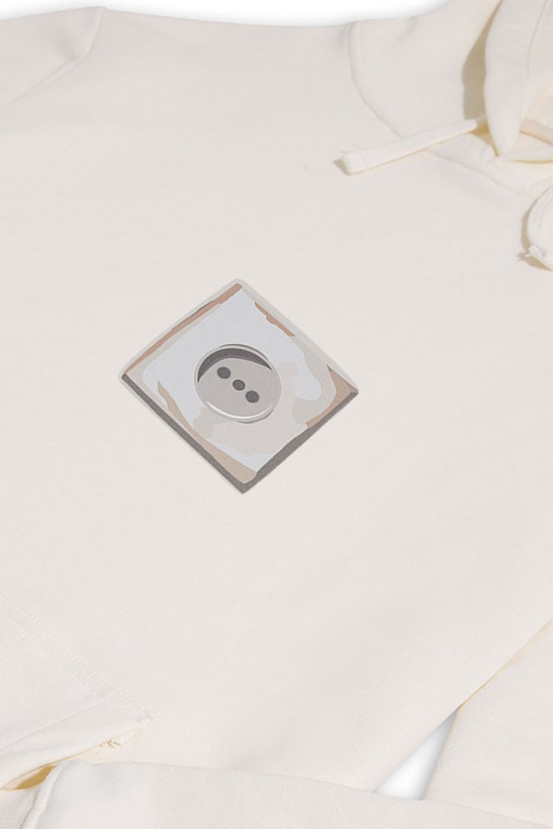 Ecru Premium Cotton Connection Design Pullover Hoodie