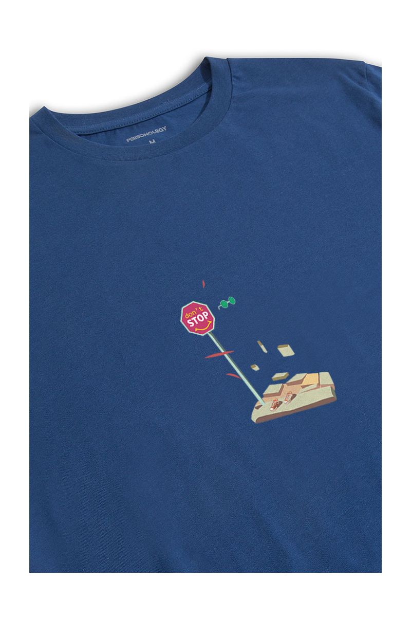 Navy Soft Fabric Jionda Design Short Sleeve Tee