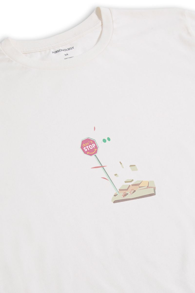 Off White Soft Fabric Jionda Design Short Sleeve Tee