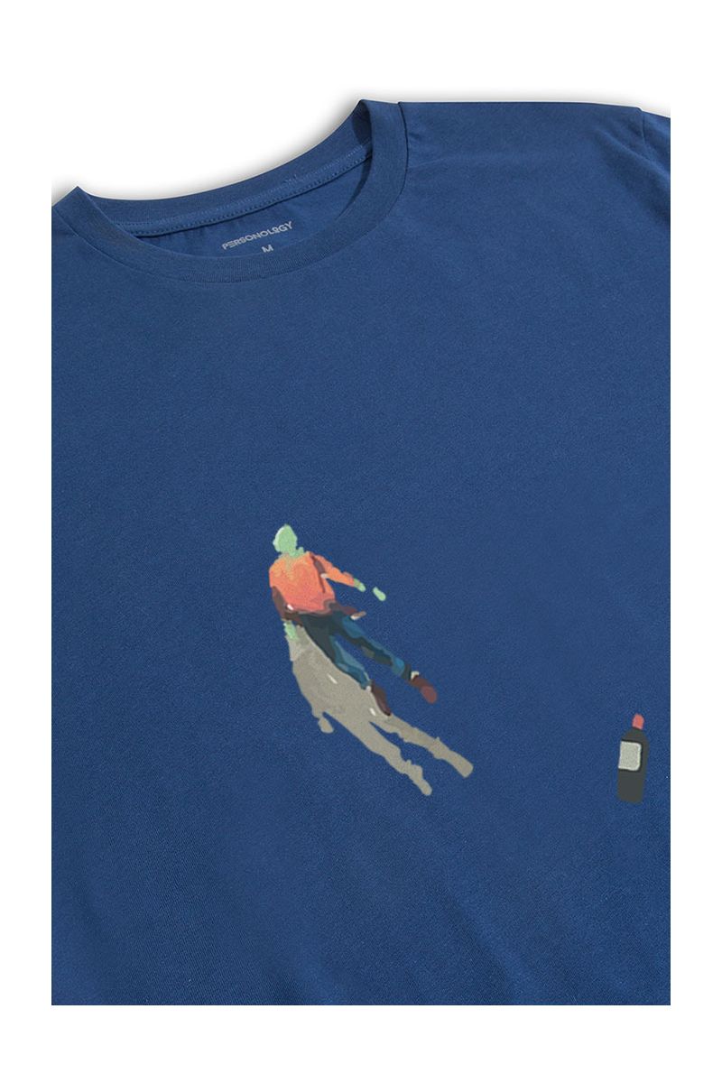 Navy Soft Fabric Mosca Design Short Sleeve Tee
