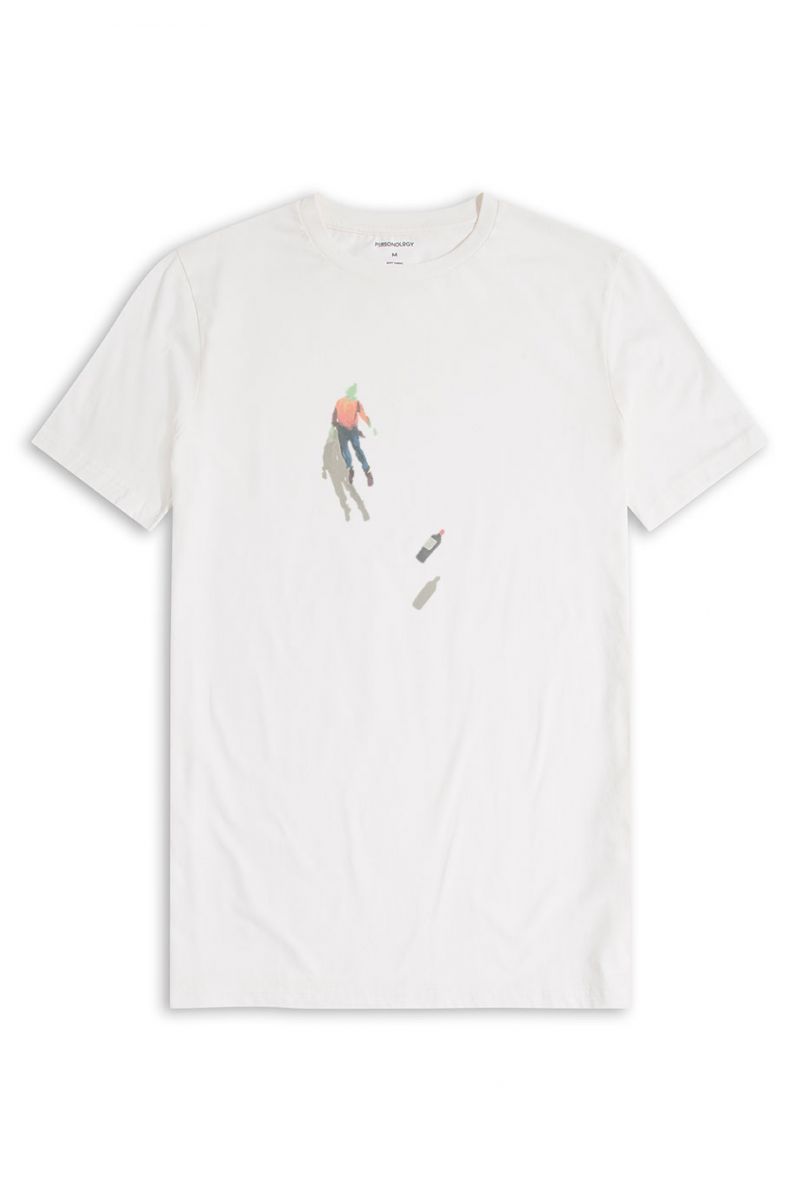 Off White Soft Fabric Mosca Design Short Sleeve Tee