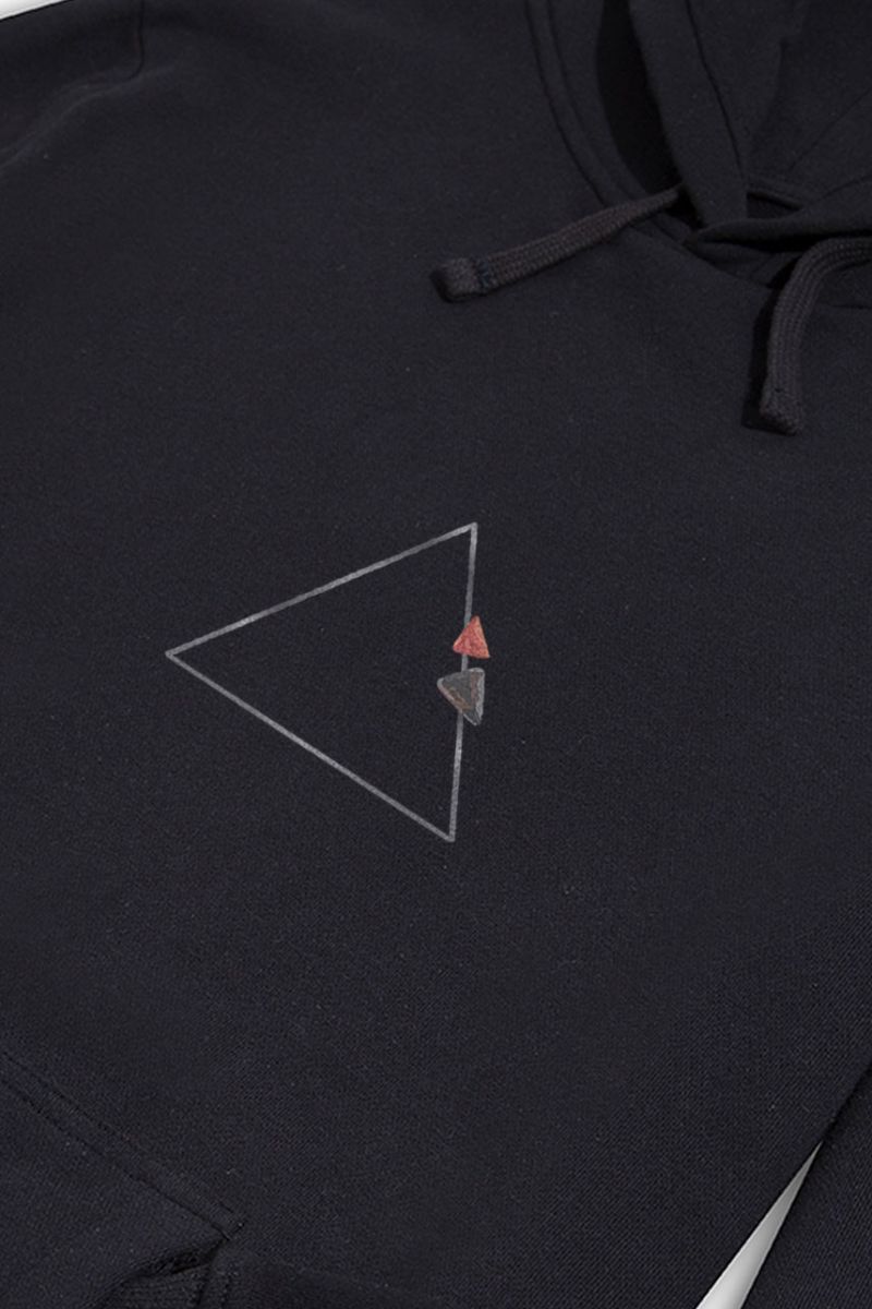 Black Premium Cotton Trikon Design Pullover Hoodie
