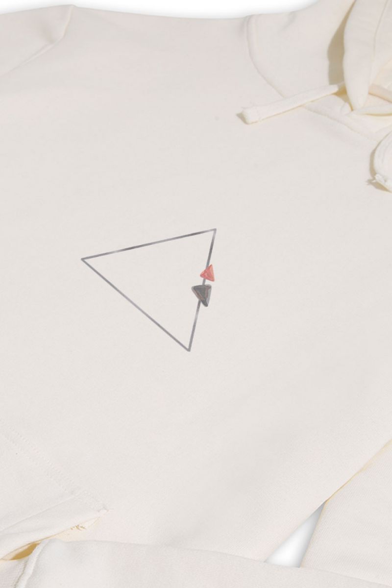 Ecru Premium Cotton Trikon Design Pullover Hoodie