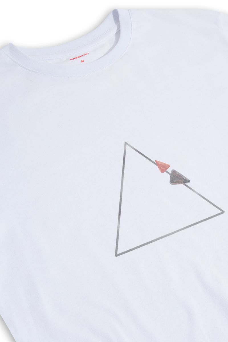 White Soft Fabric Trikon Design Short Sleeve Tee