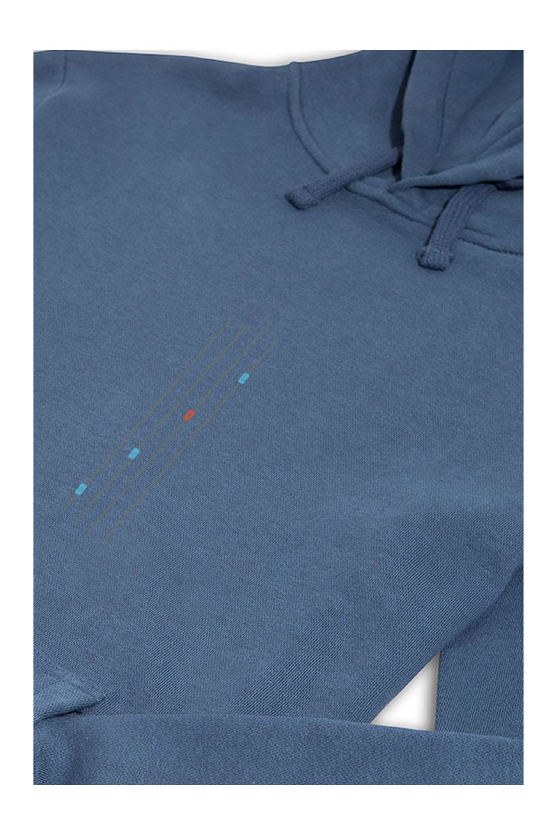 Navy Premium Cotton Panorena Design Pullover Hoodie