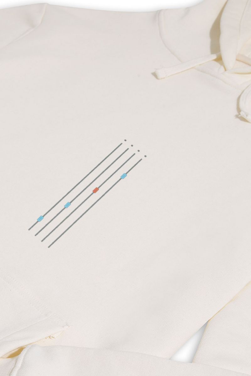 Ecru Premium Cotton Panorena Design Pullover Hoodie