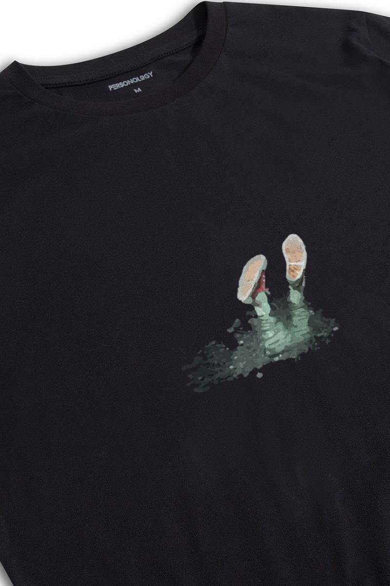 Black Soft Fabric I am Ubderwater Design Short Sleeve Tee