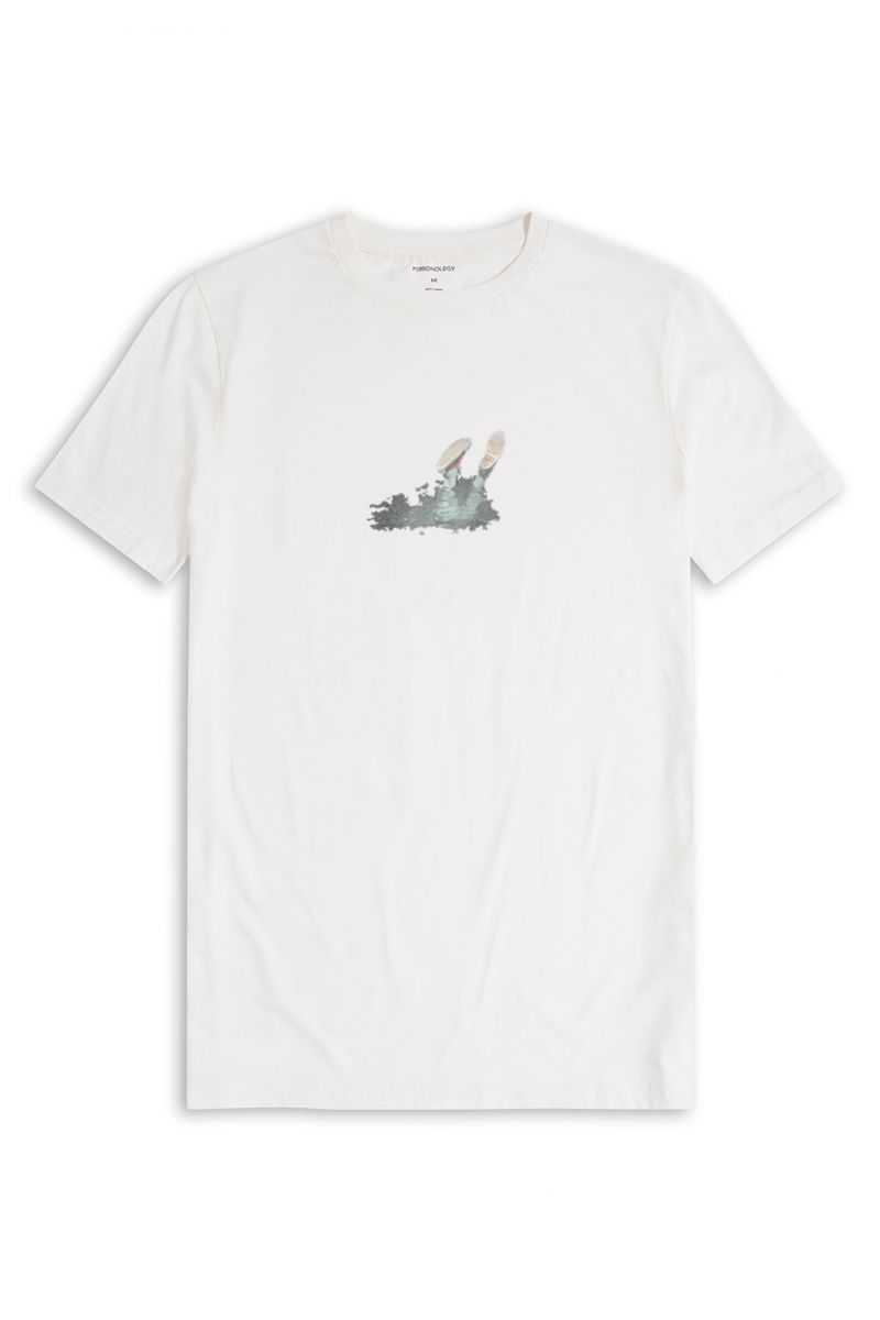 Off White Soft Fabric I am Ubderwater Design Short Sleeve Tee