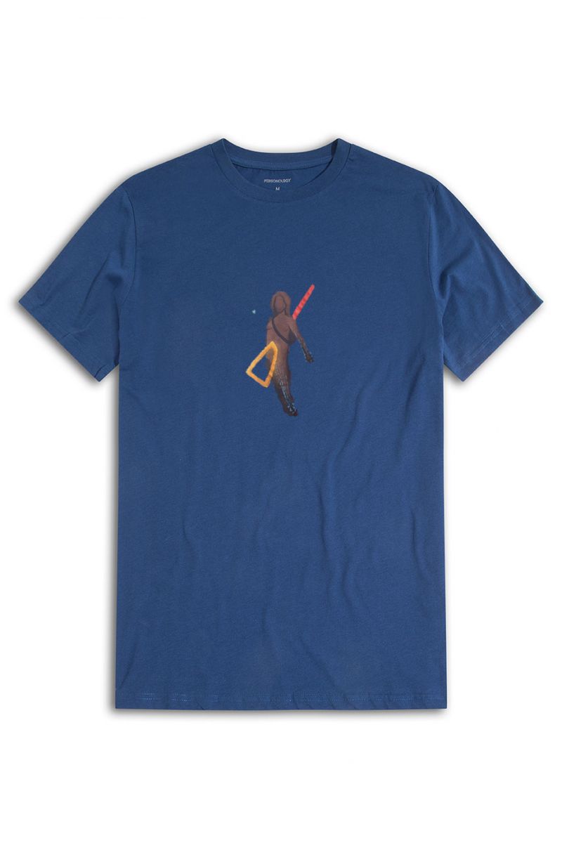 Navy Soft Fabric Sonar Design Short Sleeve Tee